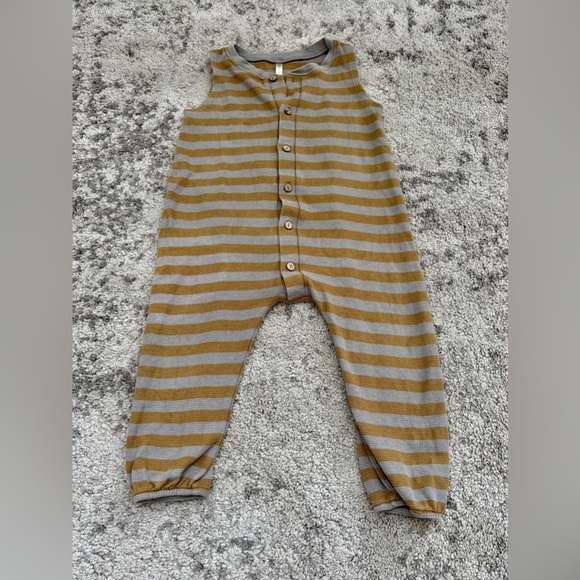 Striped Kids One Piece - Gray and Brown - Picture 1 of 4